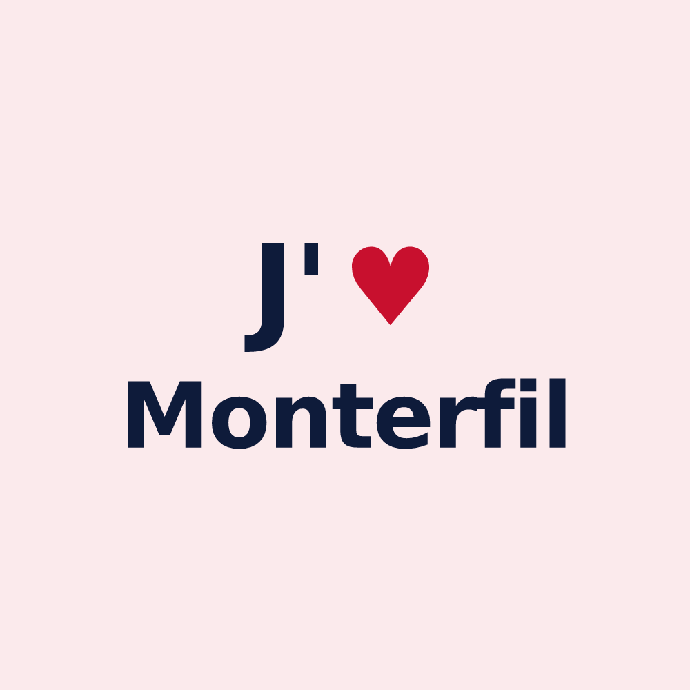 Magnet personnalisé Monterfil — design J'aime Monterfil