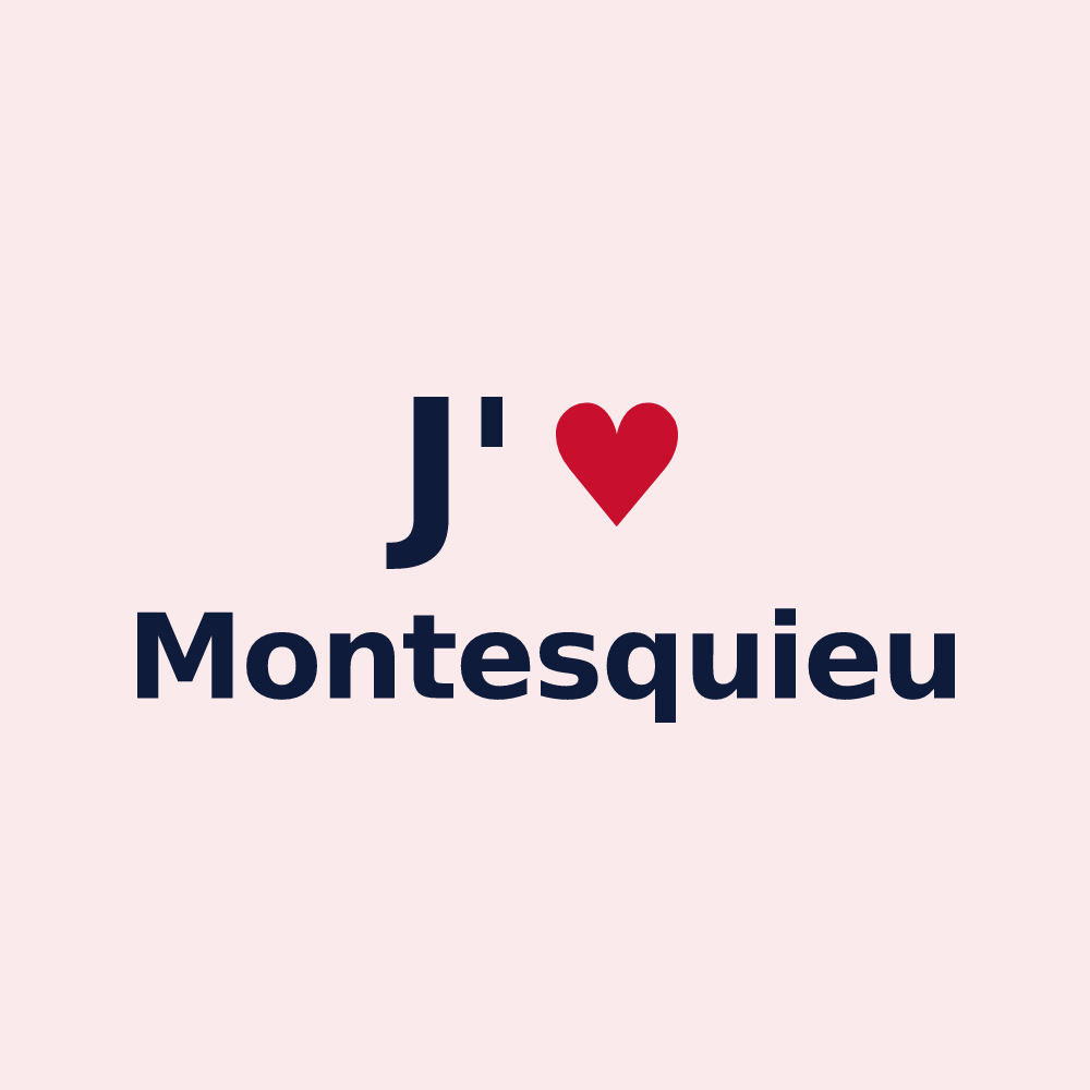 Magnet personnalisé Montesquieu — design J'aime Montesquieu