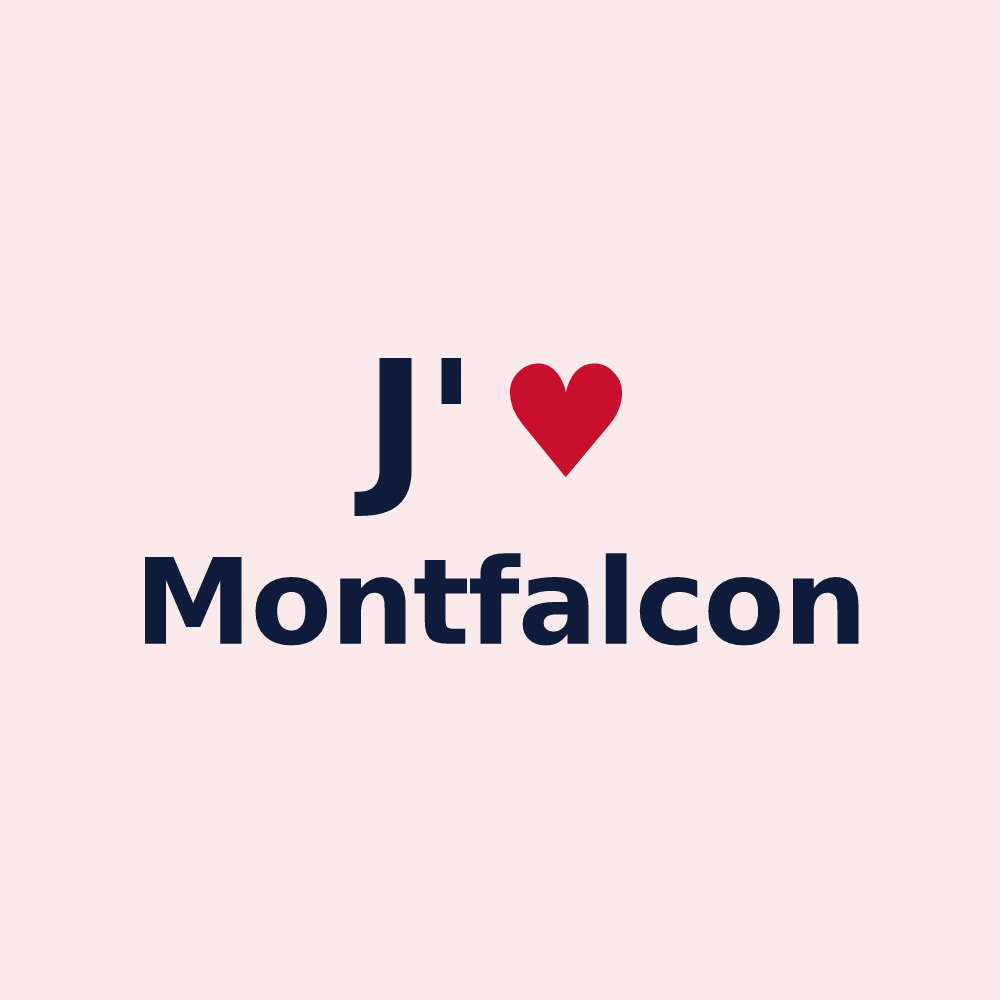 Magnet personnalisé Montfalcon — design J'aime Montfalcon