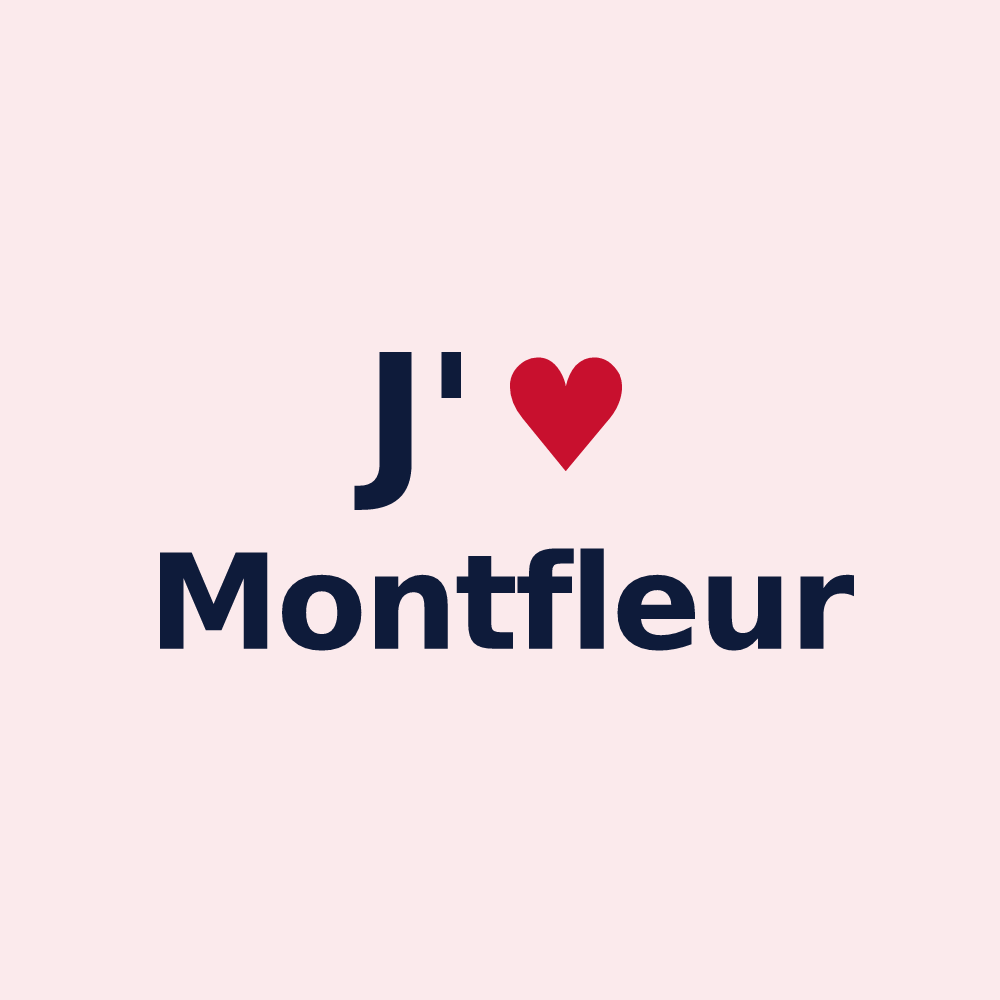 Magnet personnalisé Montfleur — design « J'aime Montfleur » imprimé sur le magnet