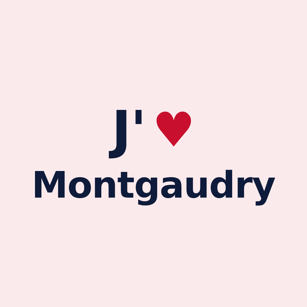 Magnet personnalisé Montgaudry — design J'aime Montgaudry