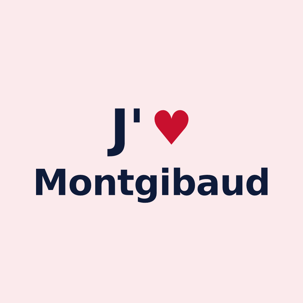 Magnet personnalisé Montgibaud — design J'aime Montgibaud