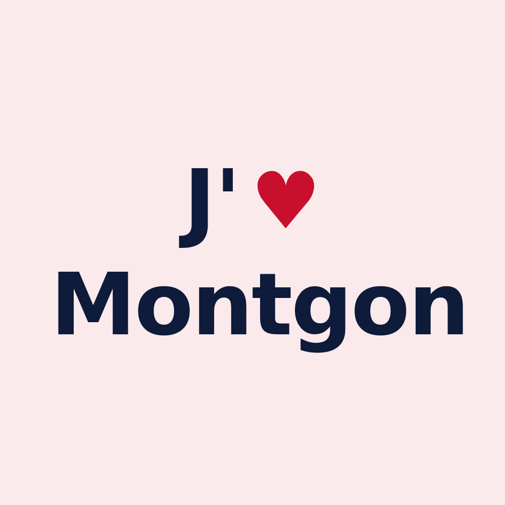 Magnet personnalisé Montgon — design J'aime Montgon
