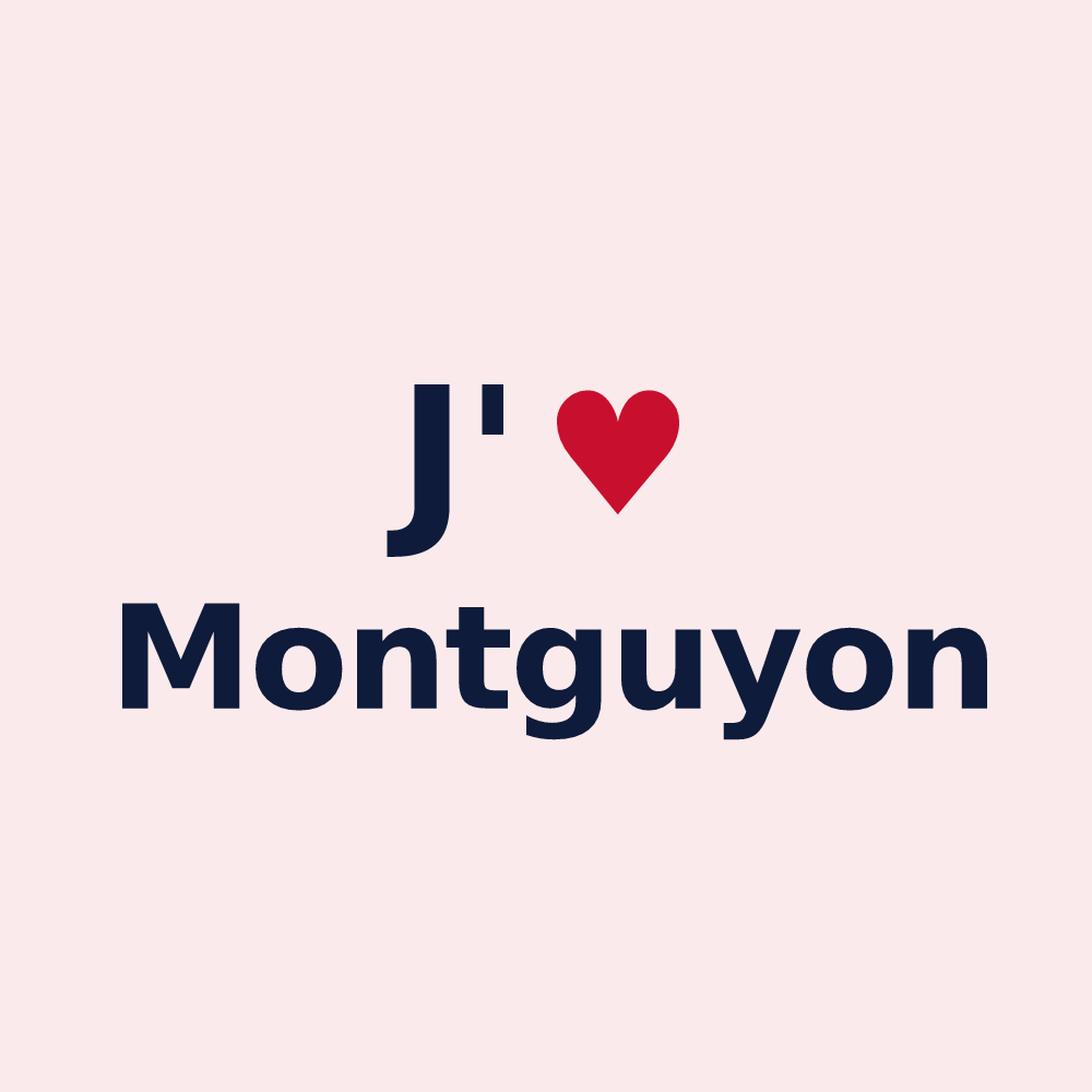 Magnet personnalisé Montguyon — design J'aime Montguyon