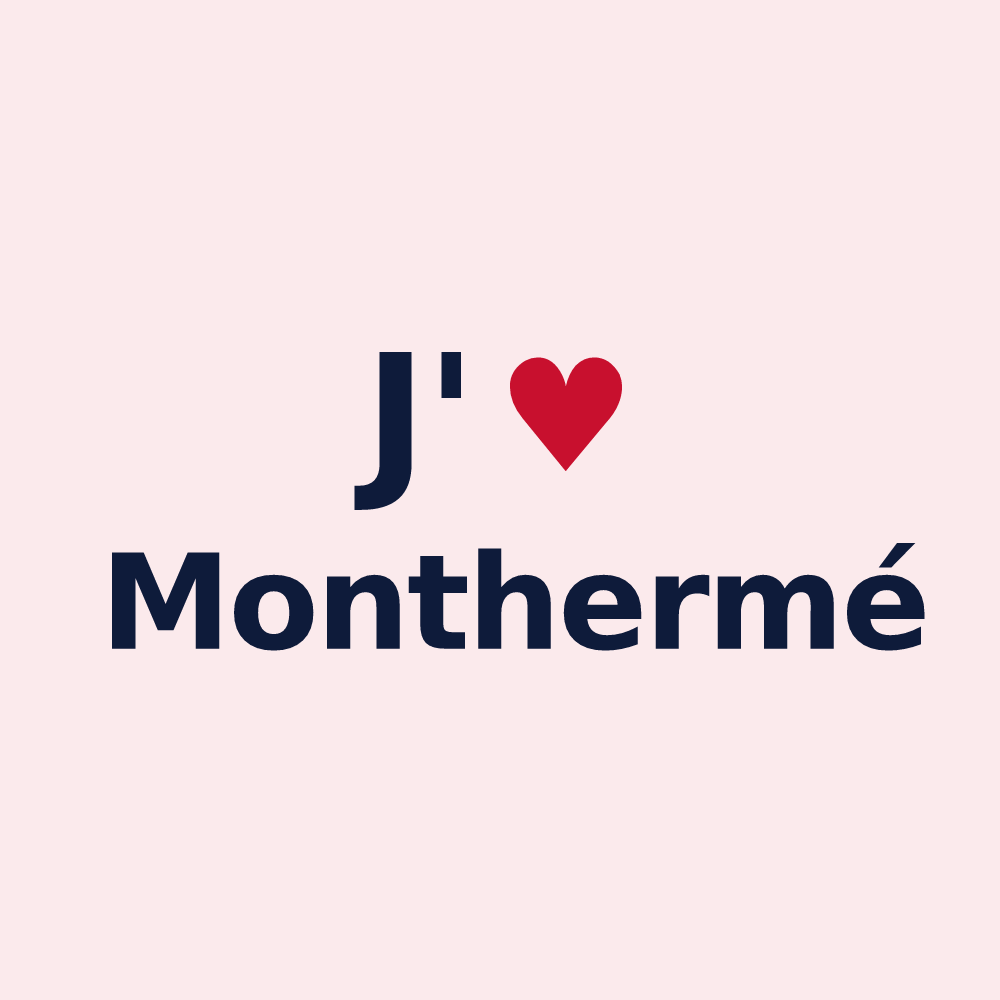 Magnet personnalisé Monthermé — design « J'aime Monthermé » imprimé sur le magnet