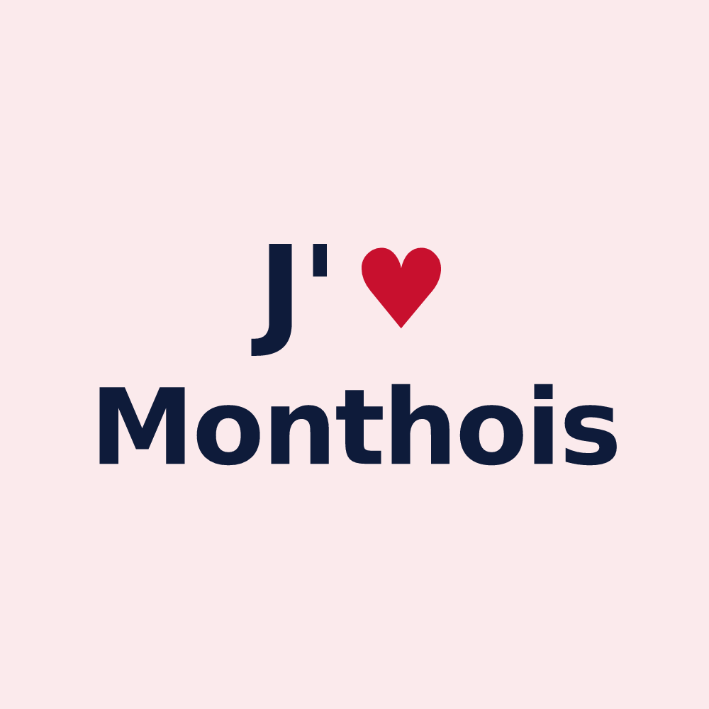 Magnet personnalisé Monthois — design J'aime Monthois