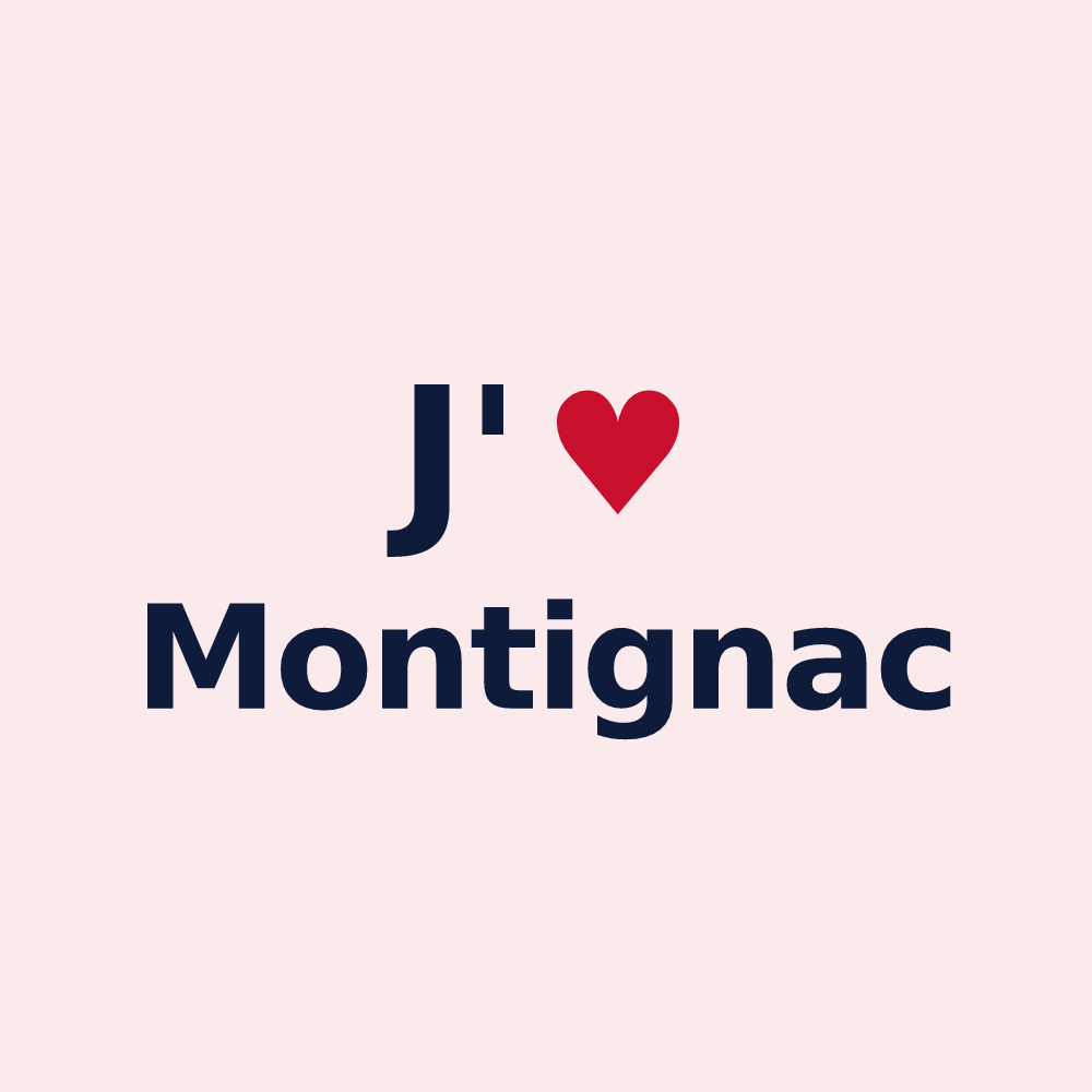 Magnet personnalisé Montignac — design J'aime Montignac