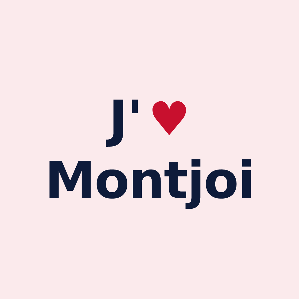 Magnet personnalisé Montjoi — design J'aime Montjoi