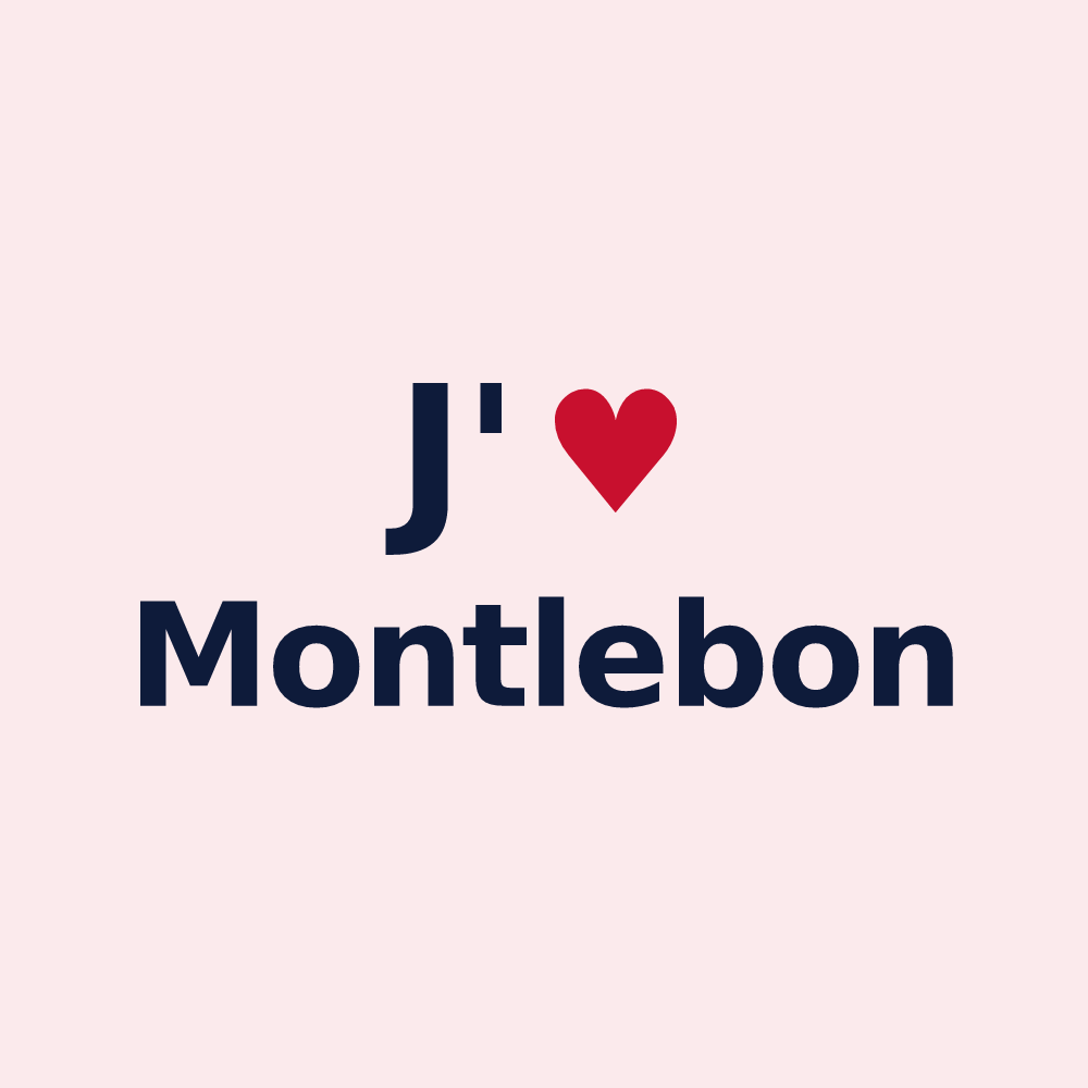 Magnet personnalisé Montlebon — design « J'aime Montlebon » imprimé sur le magnet