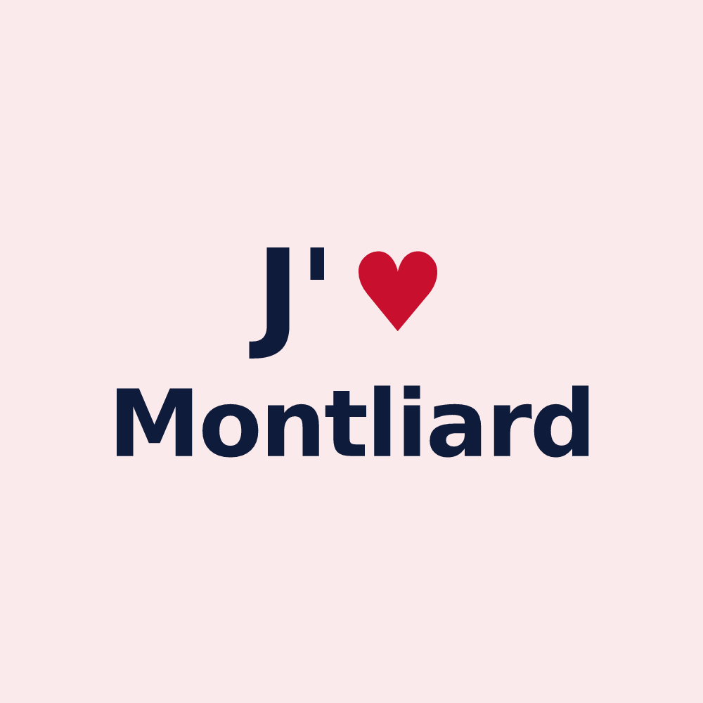 Magnet personnalisé Montliard — design « J'aime Montliard » imprimé sur le magnet