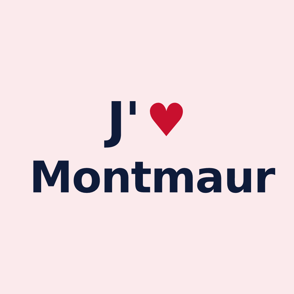 Magnet personnalisé Montmaur — design « J'aime Montmaur » imprimé sur le magnet