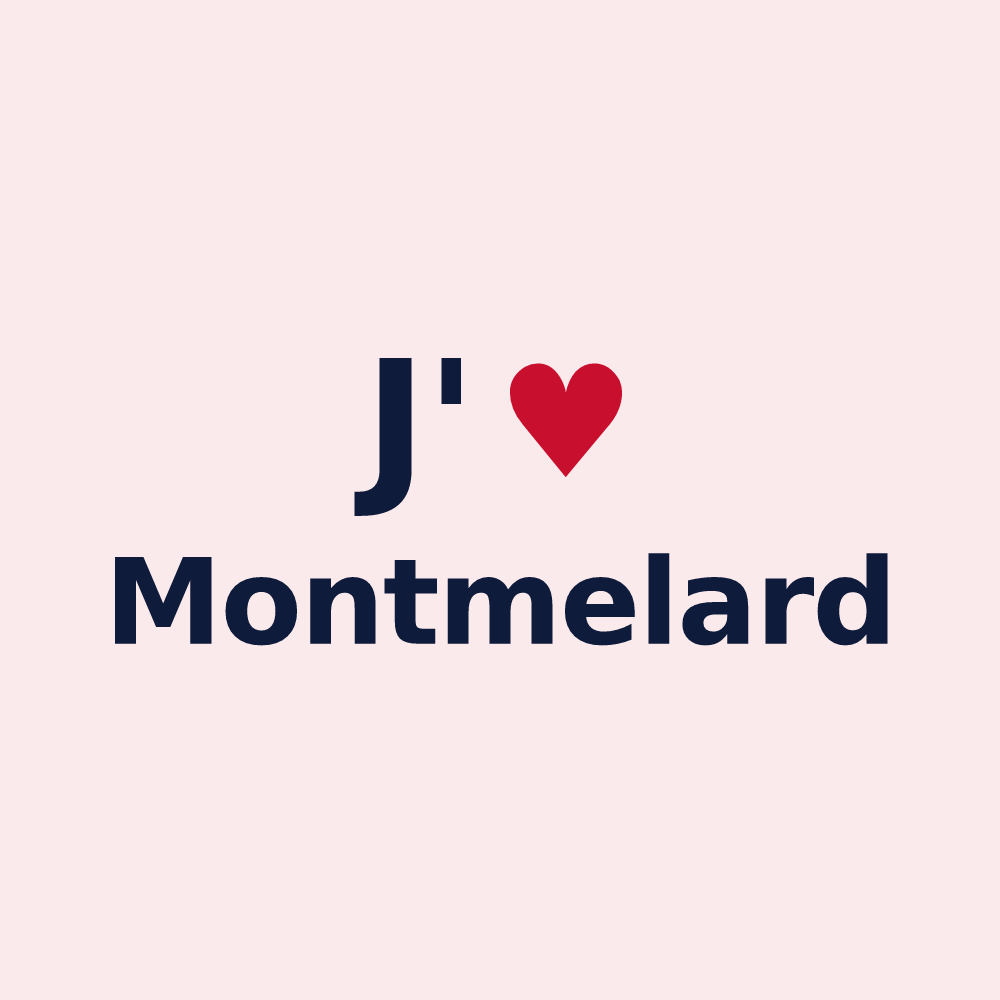Magnet personnalisé Montmelard — design J'aime Montmelard
