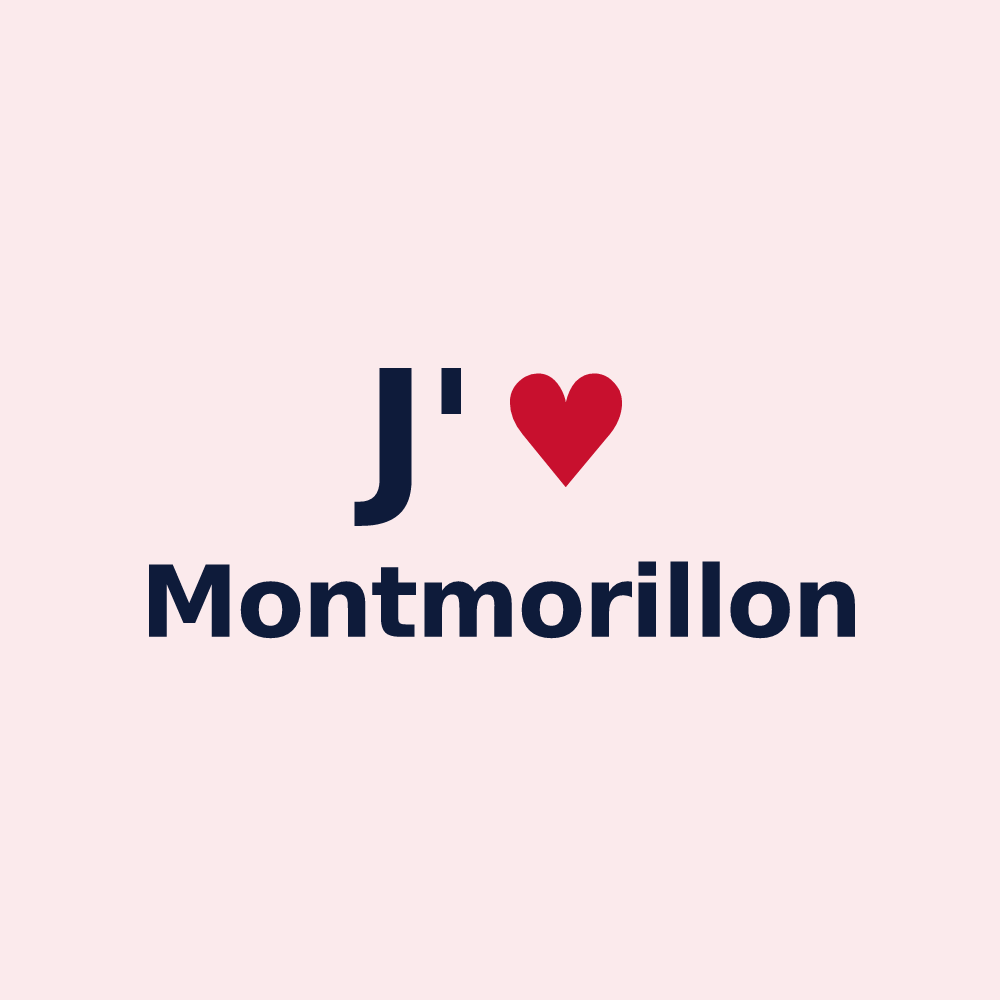 Magnet personnalisé Montmorillon — design J'aime Montmorillon