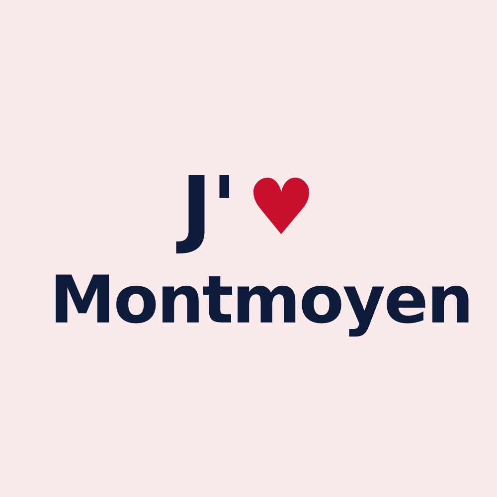 Magnet personnalisé Montmoyen — design J'aime Montmoyen