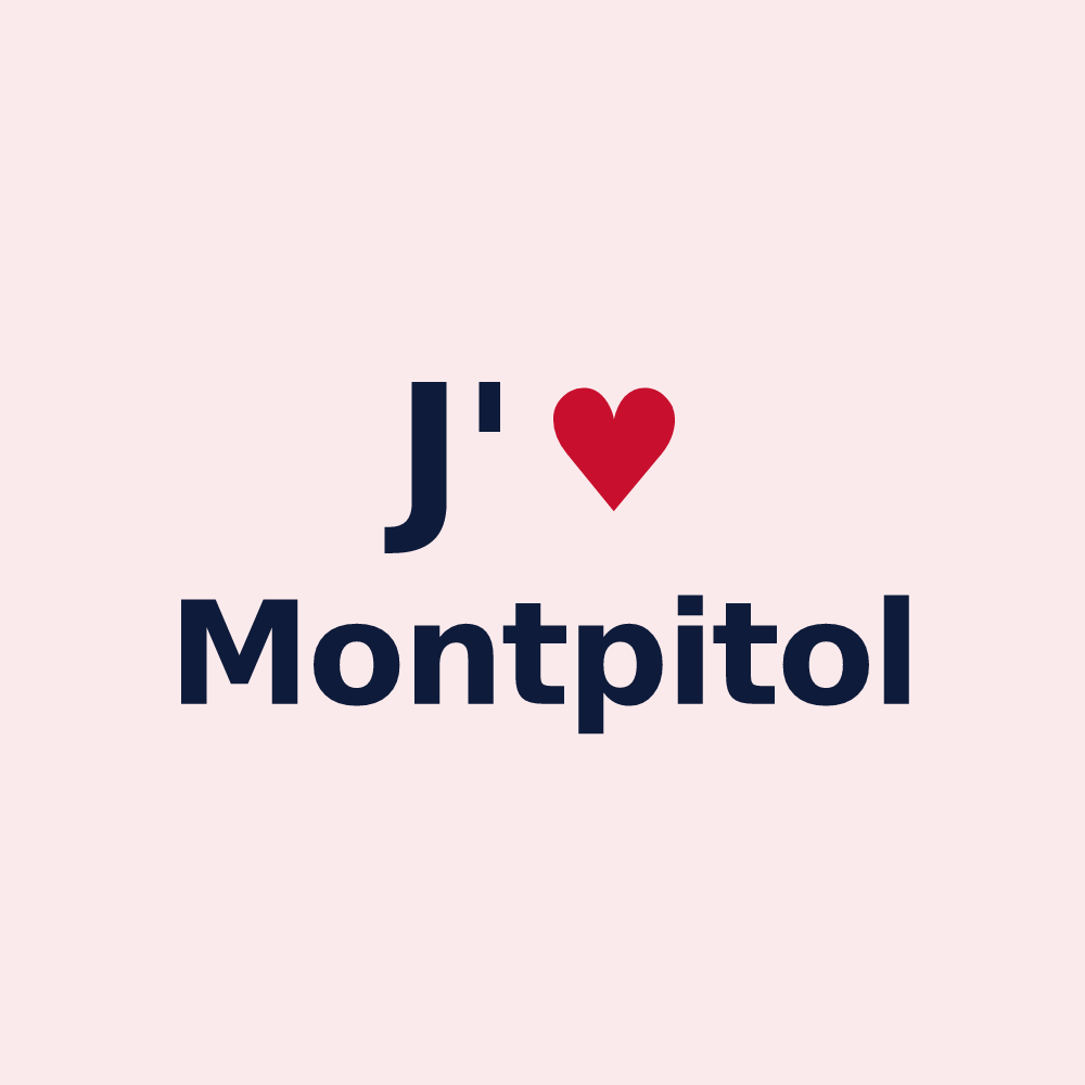 Magnet personnalisé Montpitol — design J'aime Montpitol