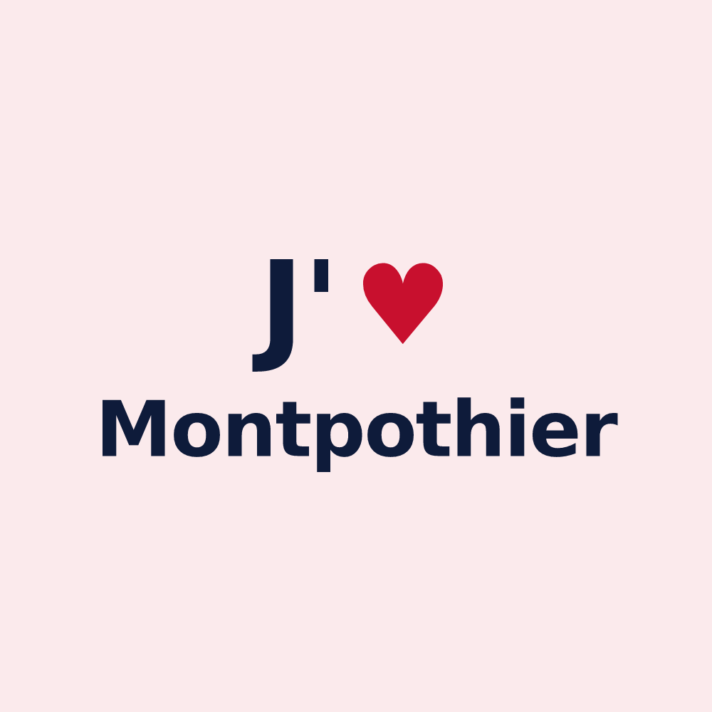 Magnet personnalisé Montpothier — design J'aime Montpothier