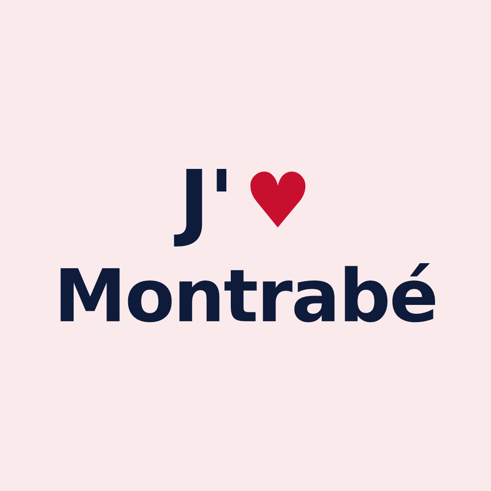 Magnet personnalisé Montrabé — design J'aime Montrabé