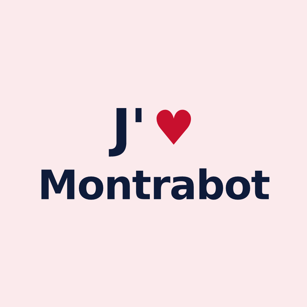 Magnet personnalisé Montrabot — design J'aime Montrabot