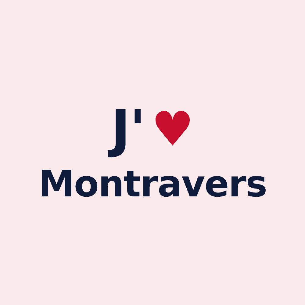 Magnet personnalisé Montravers — design J'aime Montravers
