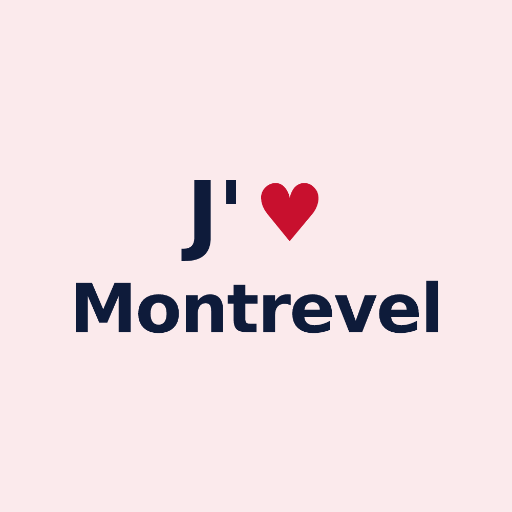 Magnet personnalisé Montrevel — design « J'aime Montrevel » imprimé sur le magnet