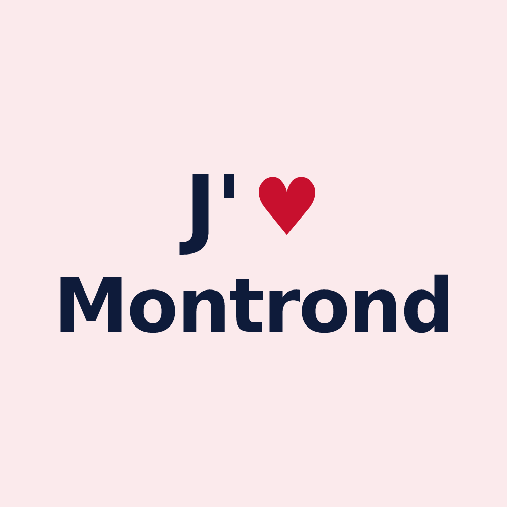 Magnet personnalisé Montrond — design « J'aime Montrond » imprimé sur le magnet