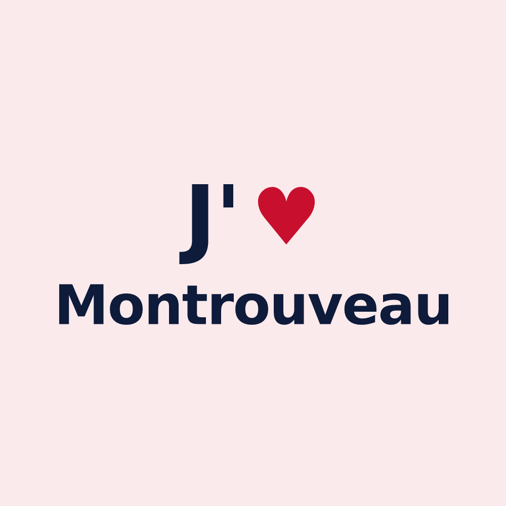 Magnet personnalisé Montrouveau — design J'aime Montrouveau