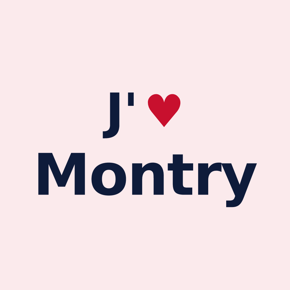 Magnet personnalisé Montry — design « J'aime Montry » imprimé sur le magnet