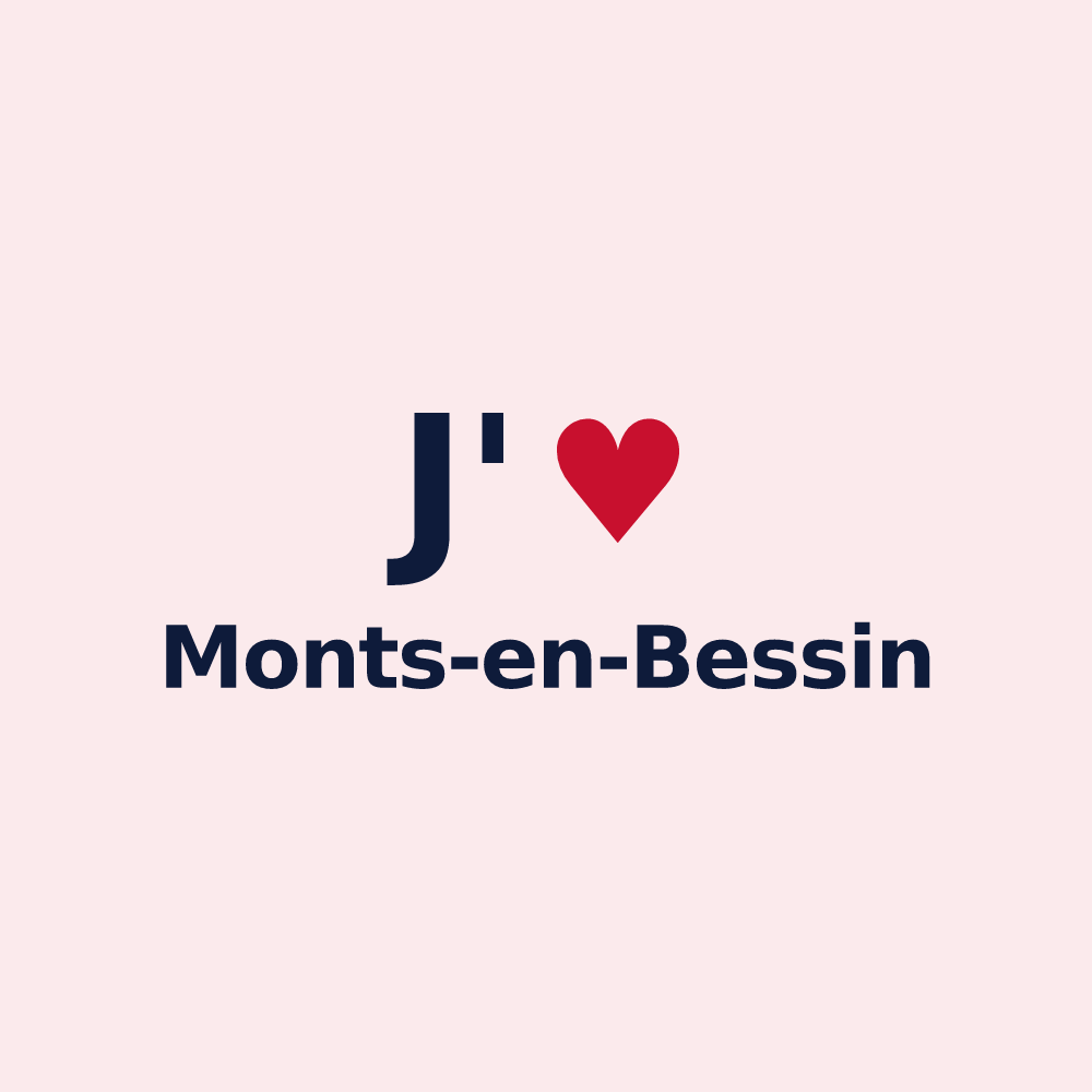 Magnet personnalisé Monts-en-Bessin — design J'aime Monts-en-Bessin