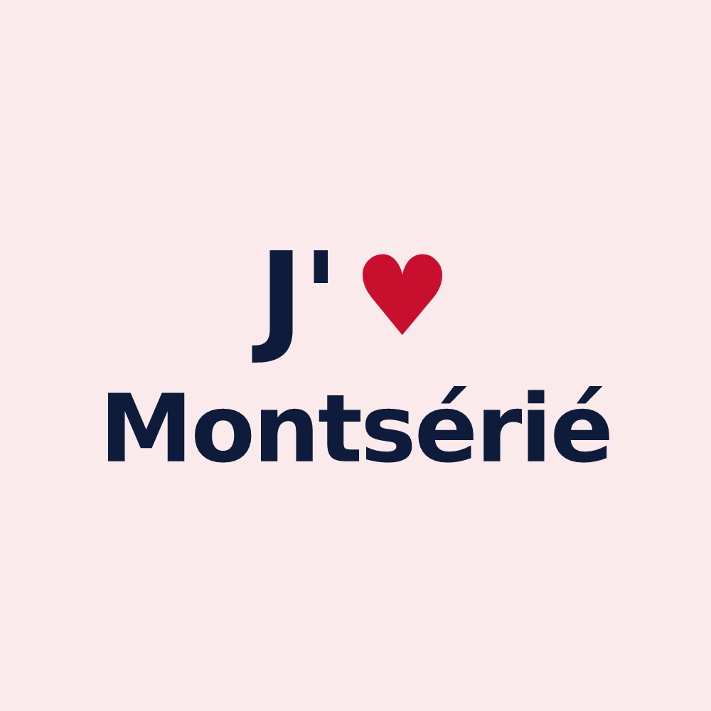 Magnet personnalisé Montsérié — design « J'aime Montsérié » imprimé sur le magnet