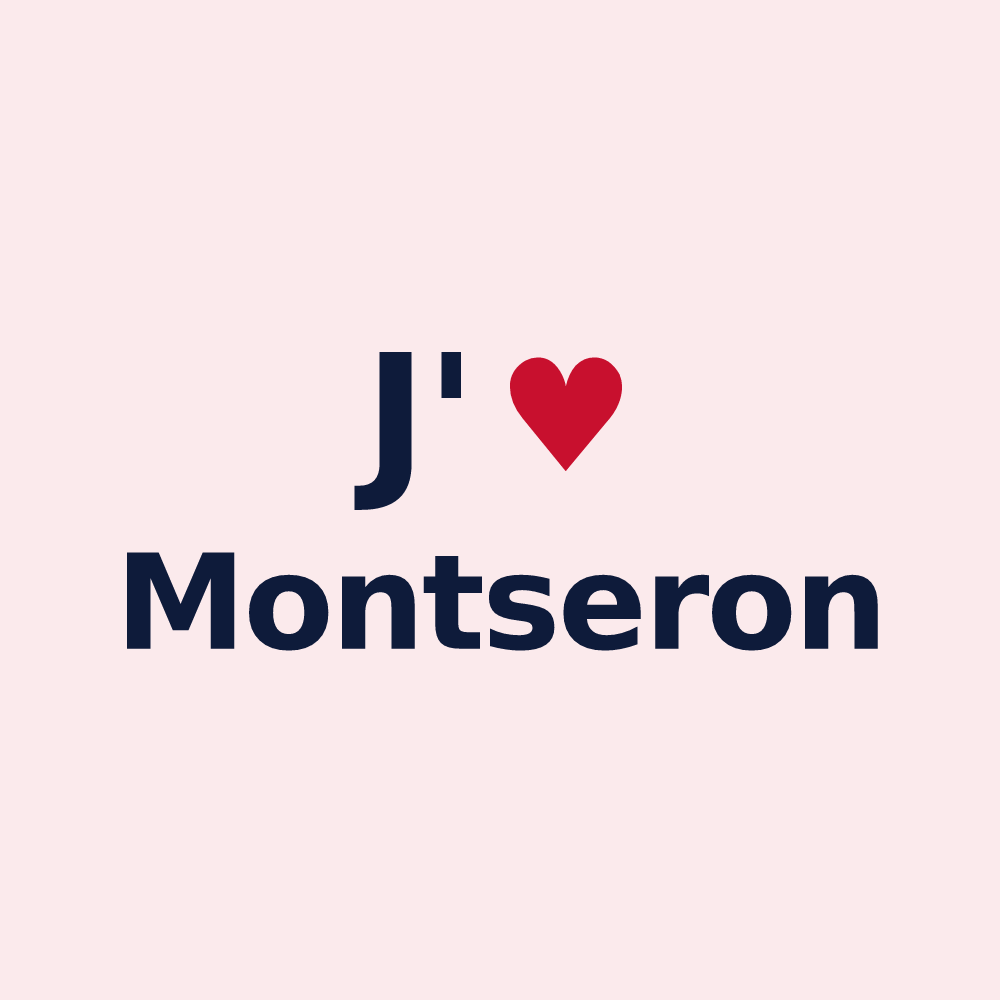 Magnet personnalisé Montseron — design « J'aime Montseron » imprimé sur le magnet