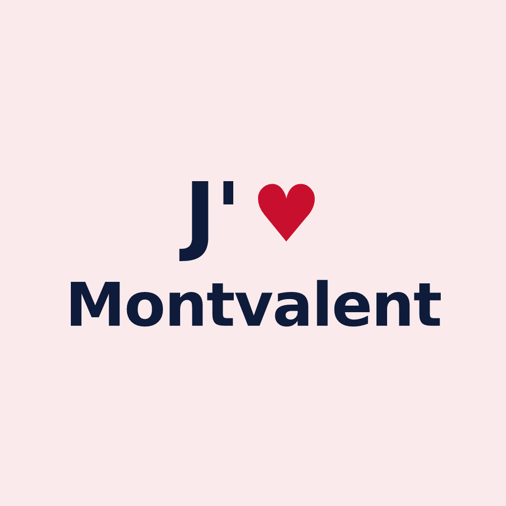 Magnet personnalisé Montvalent — design J'aime Montvalent