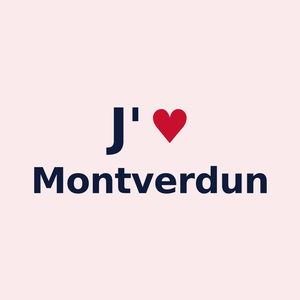 Magnet personnalisé Montverdun — design J'aime Montverdun