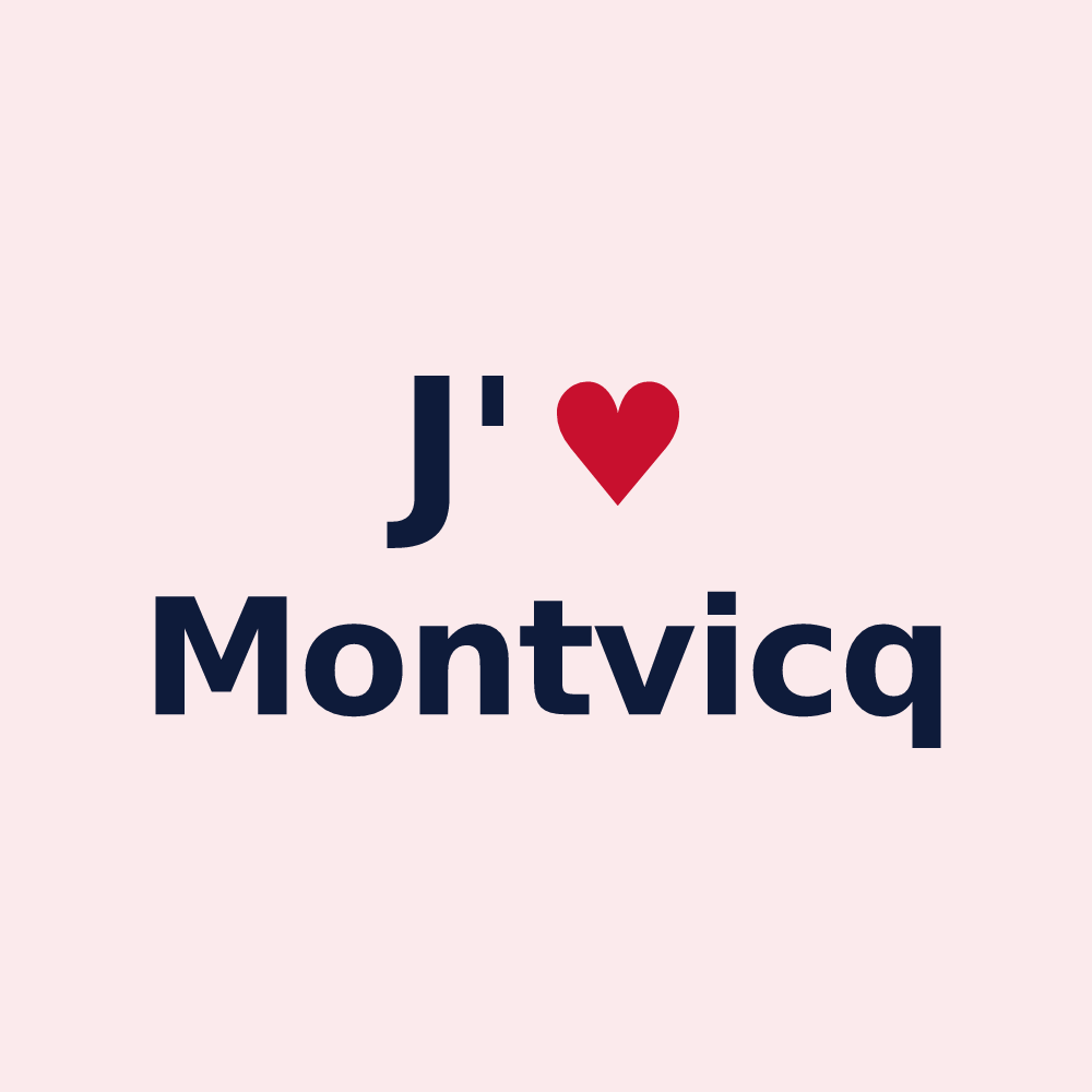 Magnet personnalisé Montvicq — design « J'aime Montvicq » imprimé sur le magnet