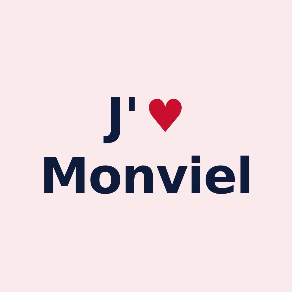 Magnet personnalisé Monviel — design J'aime Monviel