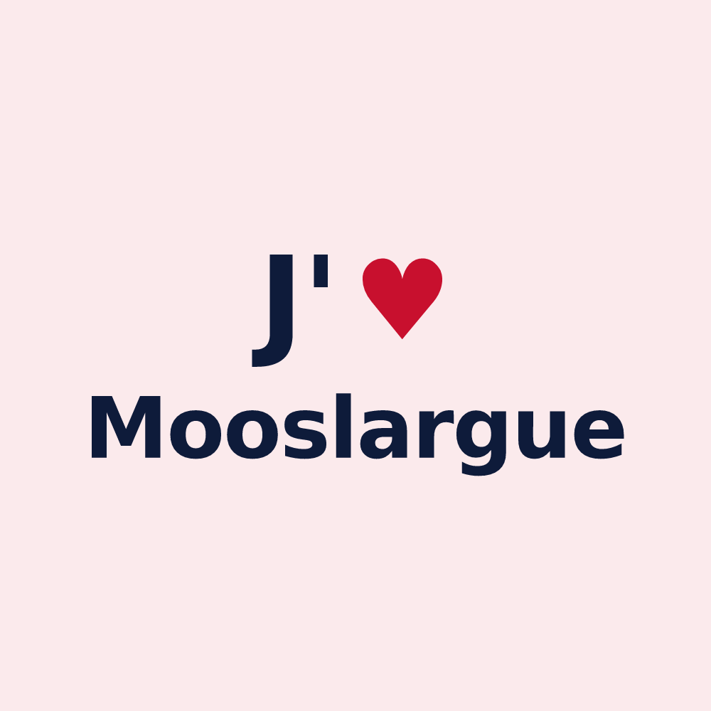 Magnet personnalisé Mooslargue — design J'aime Mooslargue