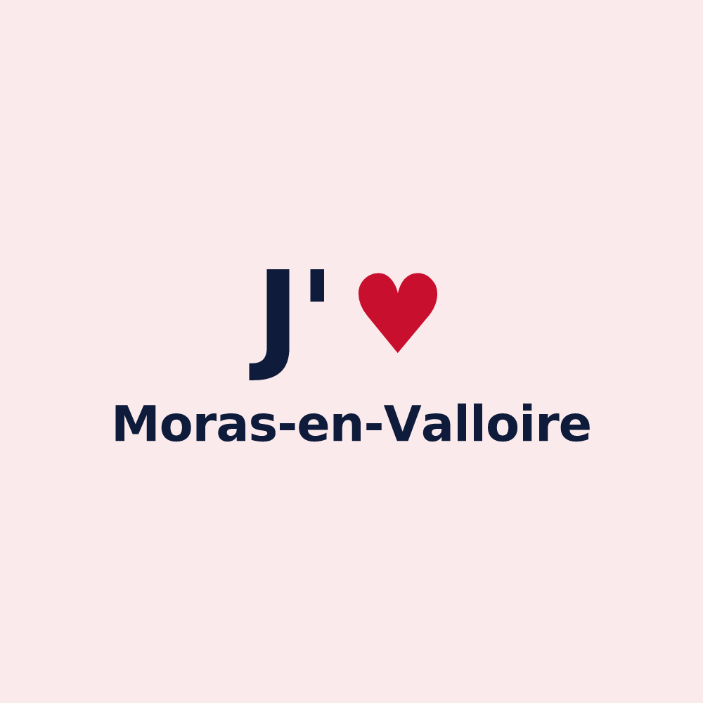 Magnet personnalisé Moras-en-Valloire — design J'aime Moras-en-Valloire