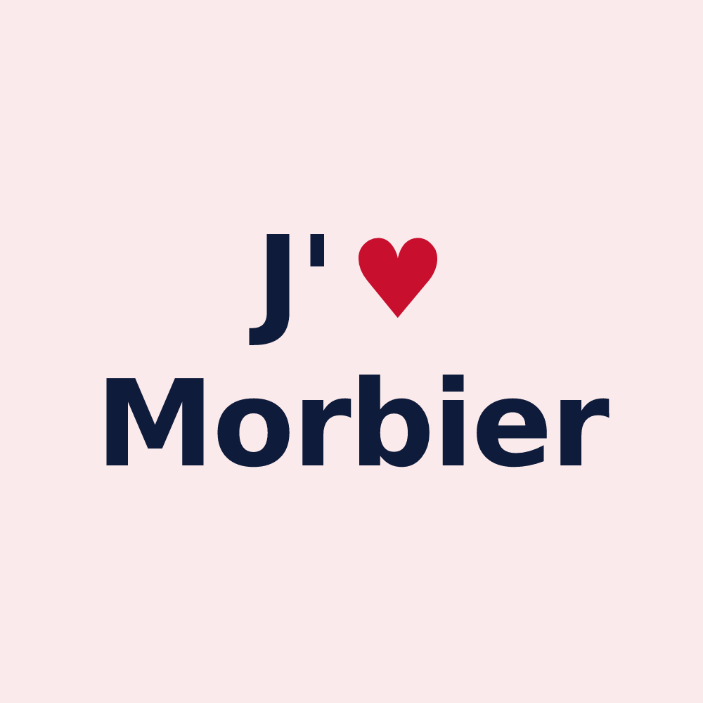 Magnet personnalisé Morbier — design « J'aime Morbier » imprimé sur le magnet