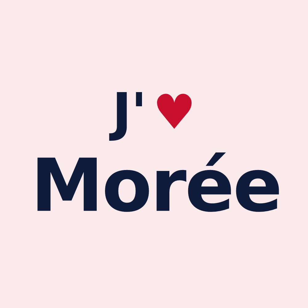 Magnet personnalisé Morée — design « J'aime Morée » imprimé sur le magnet