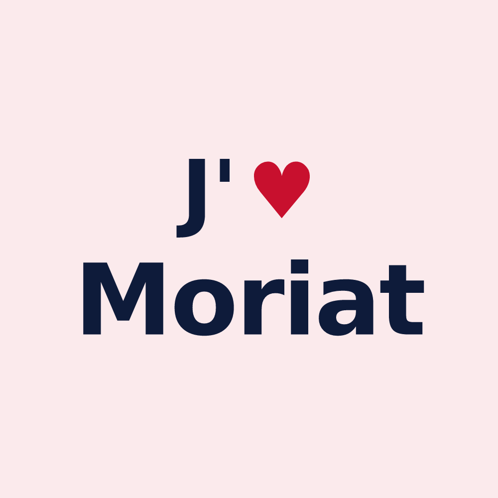 Magnet personnalisé Moriat — design J'aime Moriat