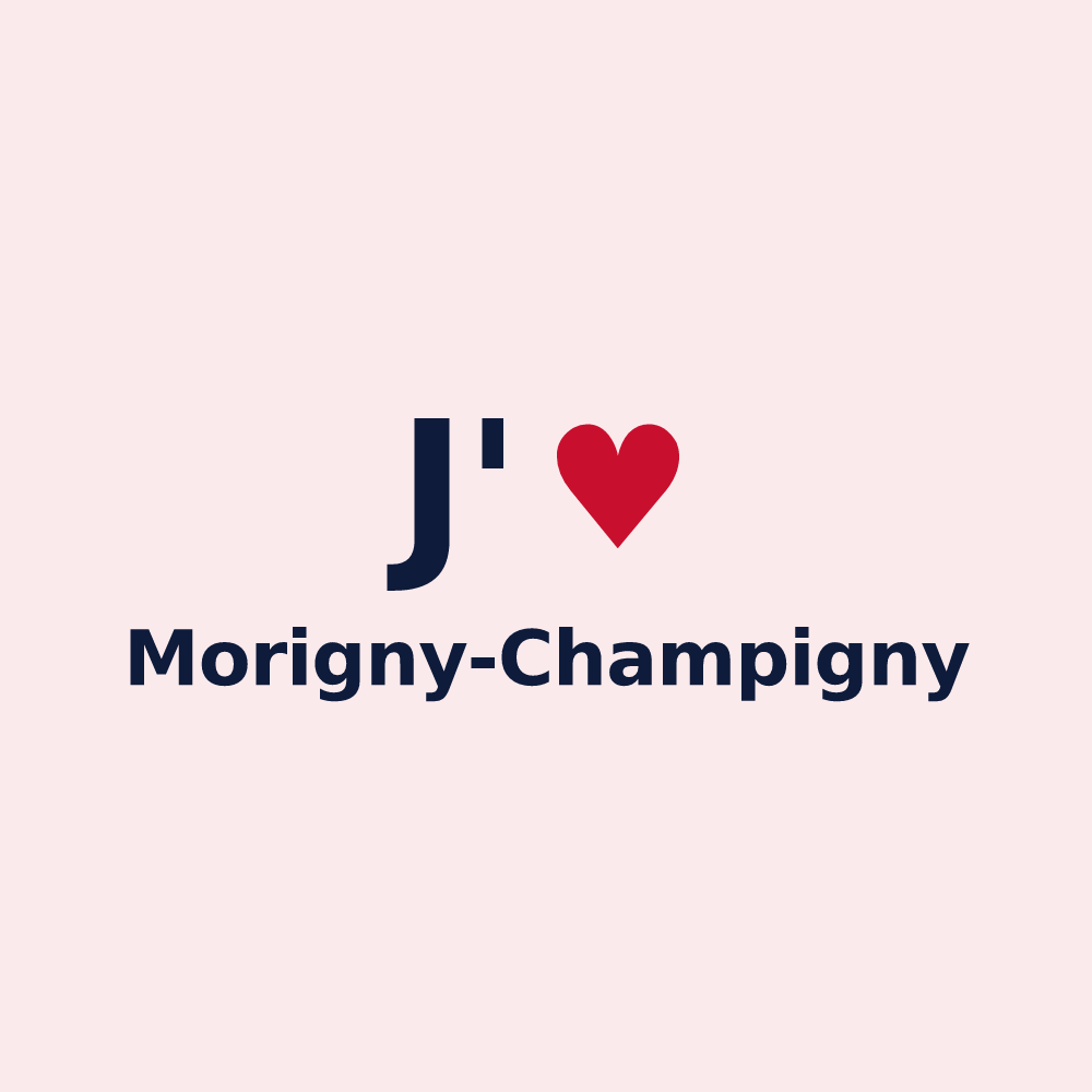 Magnet personnalisé Morigny-Champigny — design « J'aime Morigny-Champigny » imprimé sur le magnet