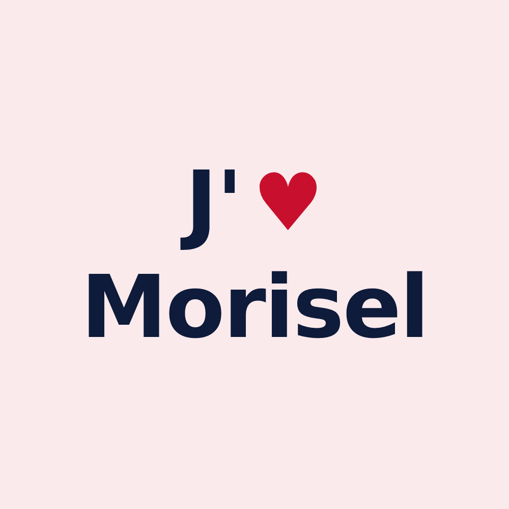 Magnet personnalisé Morisel — design J'aime Morisel