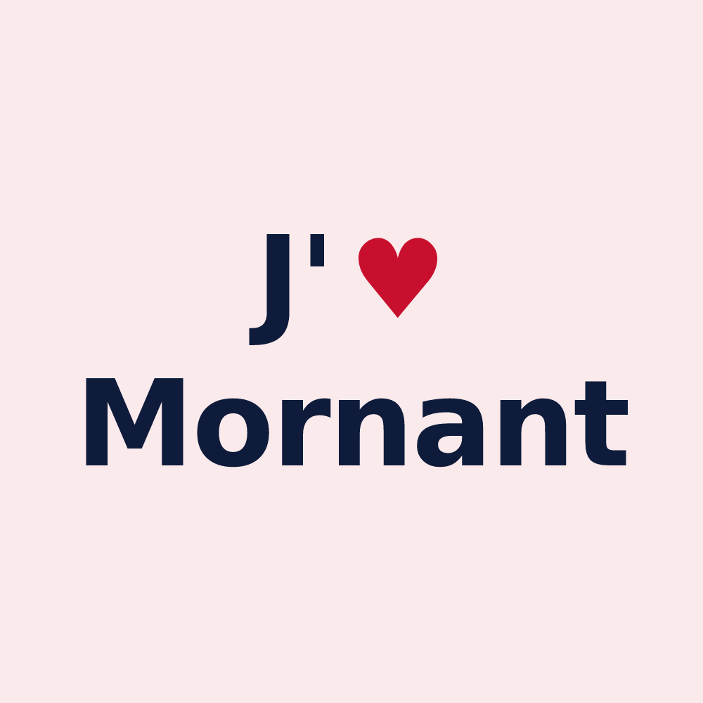 Magnet personnalisé Mornant — design J'aime Mornant