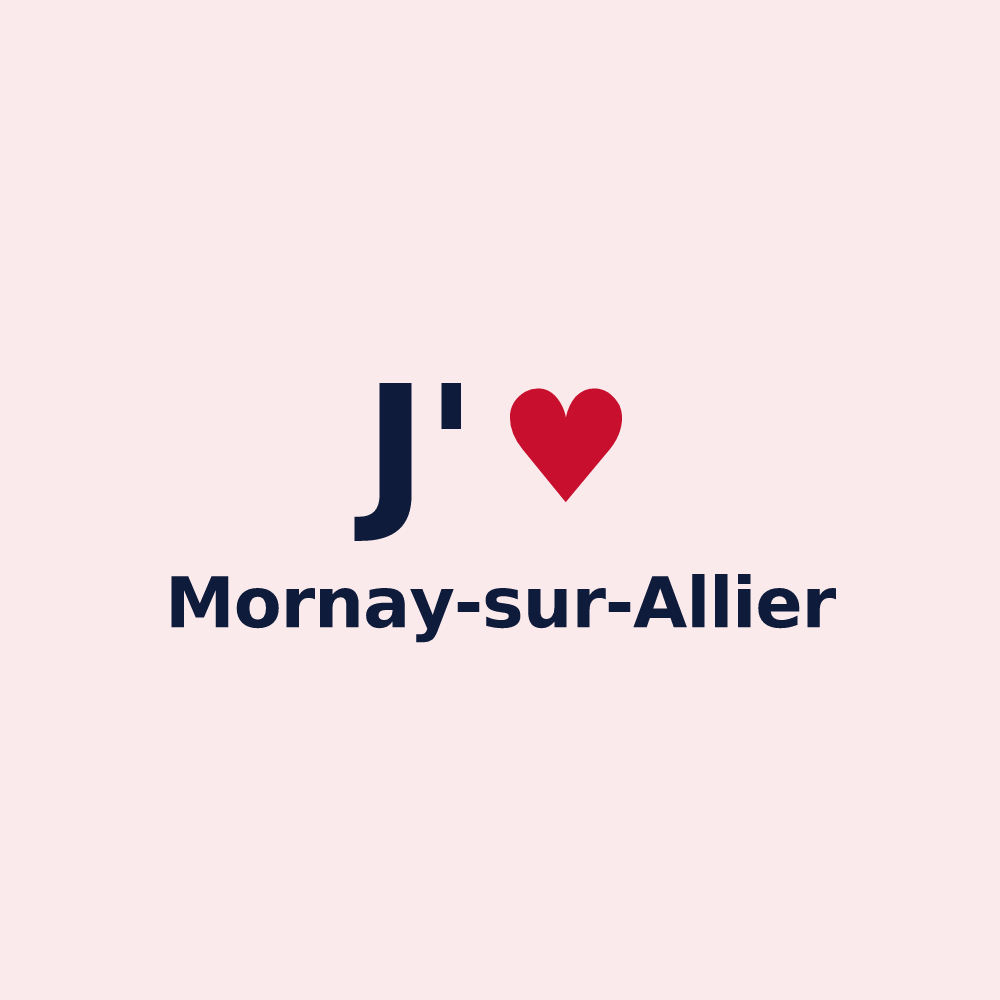 Magnet personnalisé Mornay-sur-Allier — design J'aime Mornay-sur-Allier