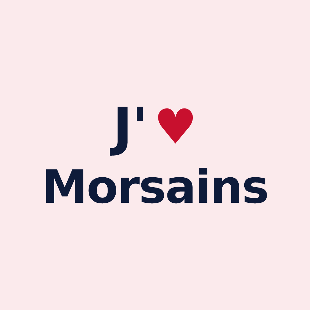 Magnet personnalisé Morsains — design J'aime Morsains