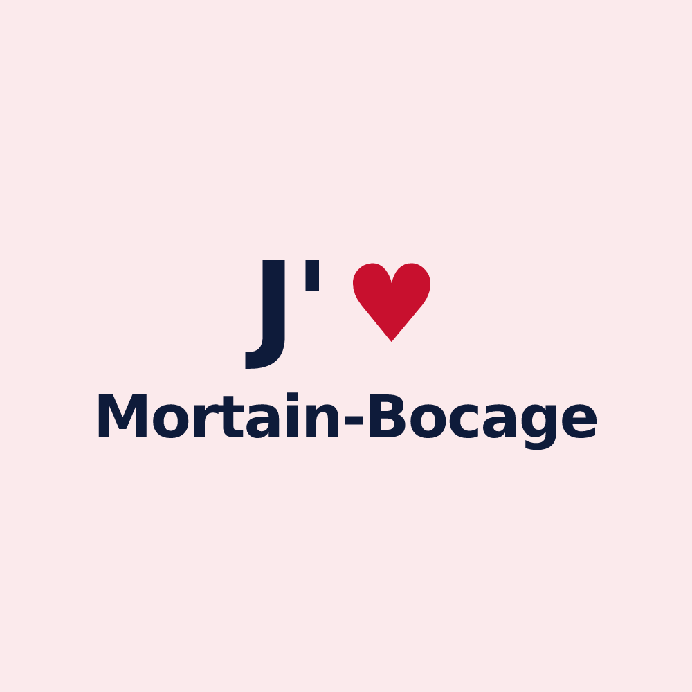 Magnet personnalisé Mortain-Bocage — design J'aime Mortain-Bocage