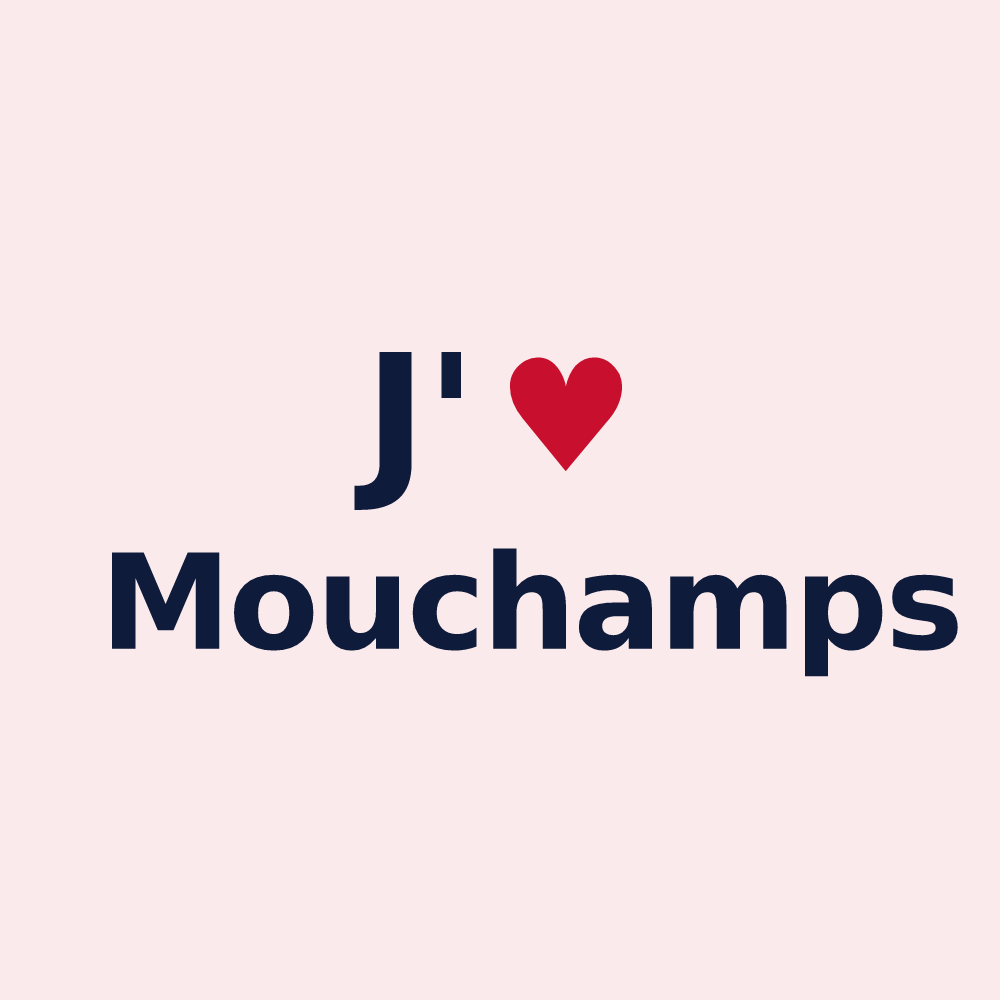 Magnet personnalisé Mouchamps — design « J'aime Mouchamps » imprimé sur le magnet
