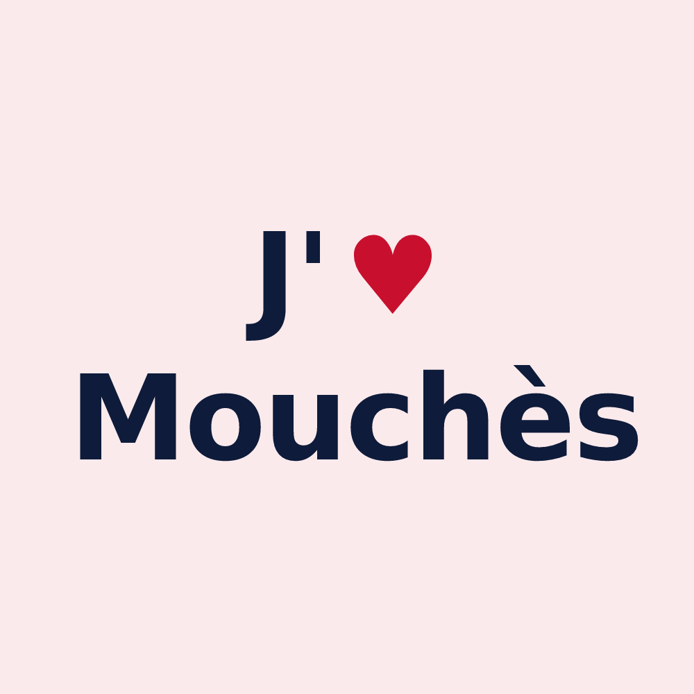 Magnet personnalisé Mouchès — design J'aime Mouchès