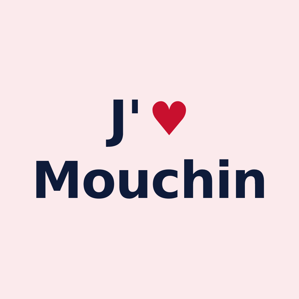 Magnet personnalisé Mouchin — design J'aime Mouchin