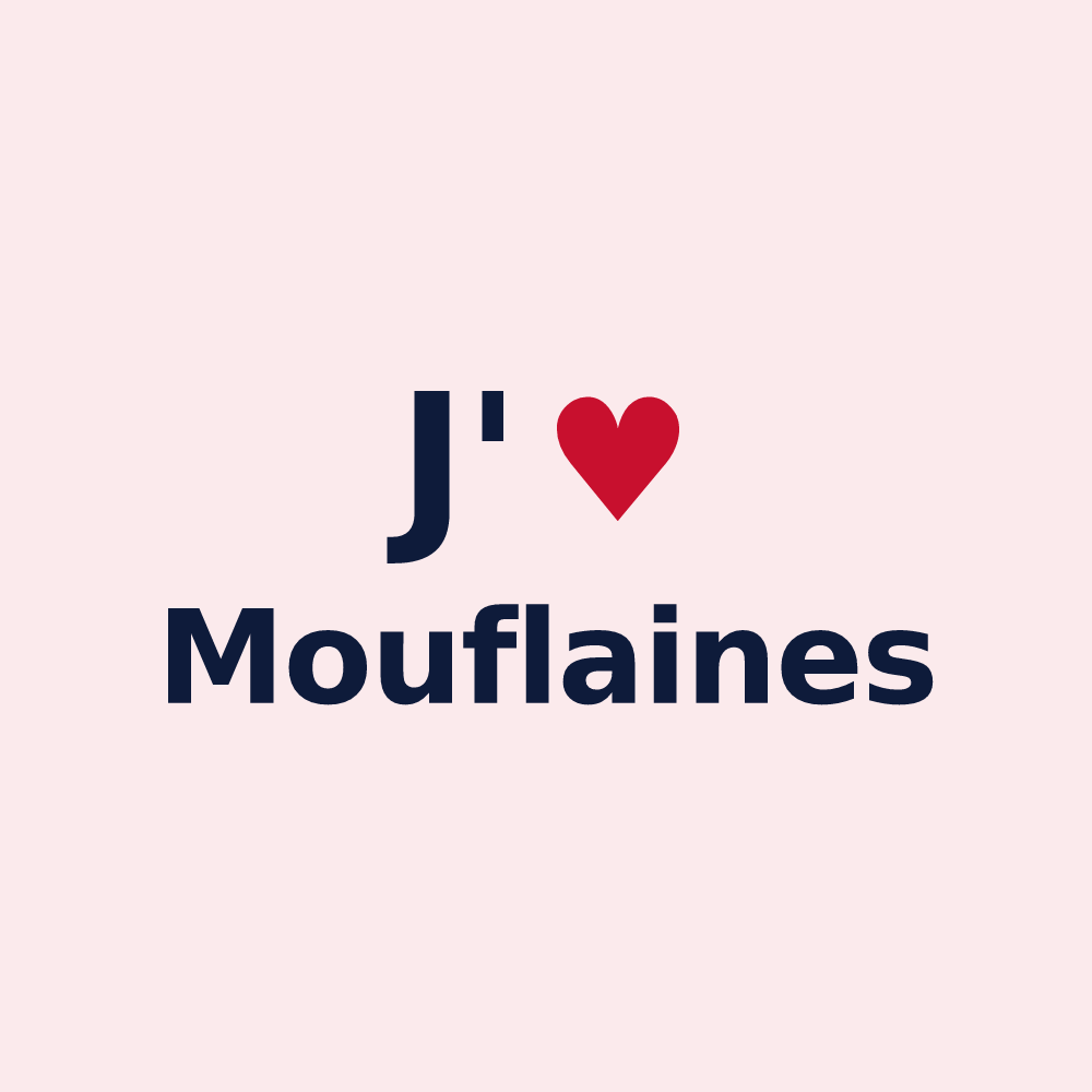 Magnet personnalisé Mouflaines — design J'aime Mouflaines