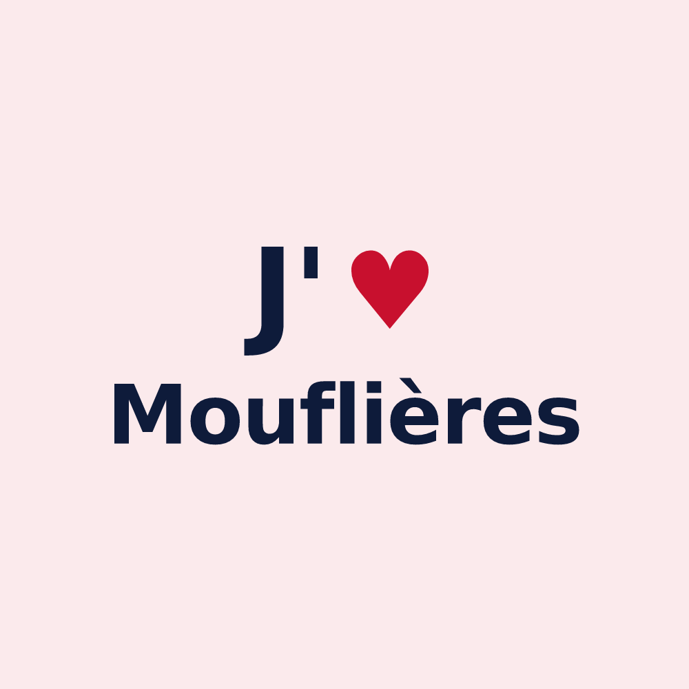 Magnet personnalisé Mouflières — design J'aime Mouflières
